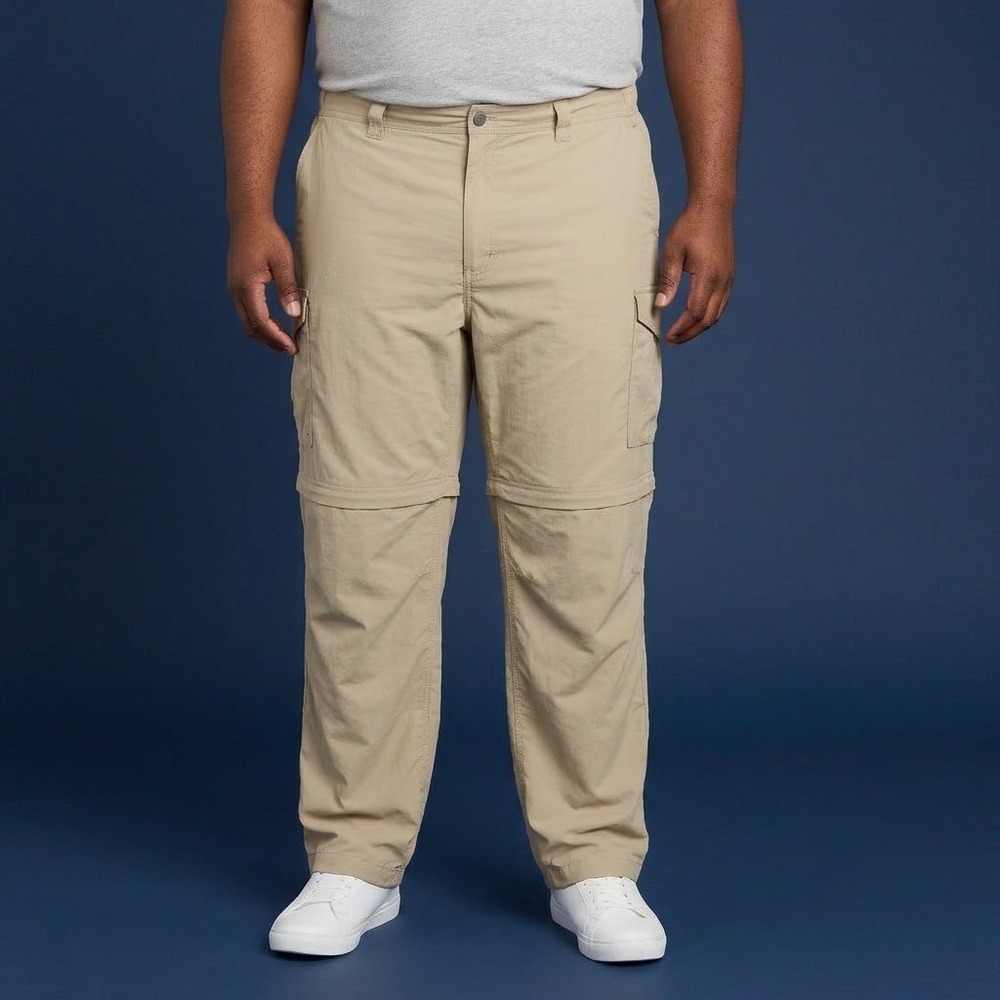 Columbia Convertible Cargo Pants Men's 44x32 Tan Zip-Off Hiking Outdoor